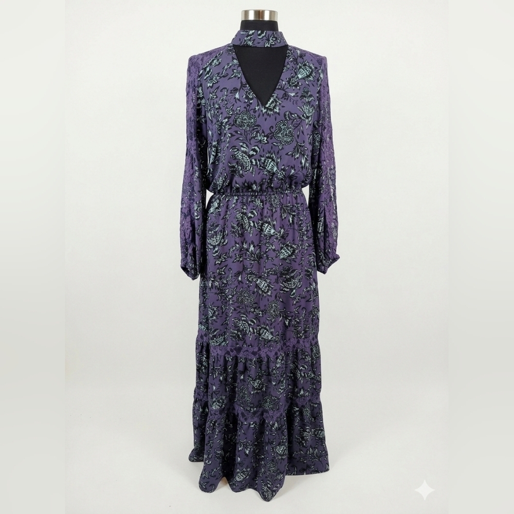 Belle Sky Purple Long Sleeve Maxi Dress